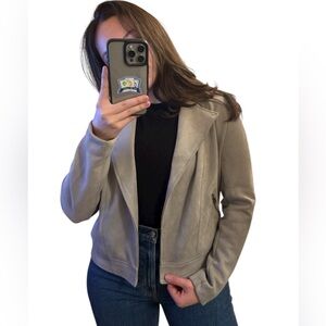 Philosophy Gray Faux Suede Moto Jacket